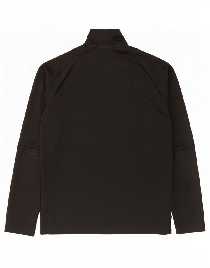 Adidas Climalite Mens Zip Neck Pullover Trening Top Mediu Negru
