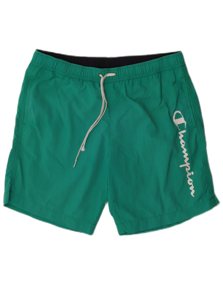 Pantaloni scurți de înot grafic pentru bărbați CHAMPION Poliamidă verde mare