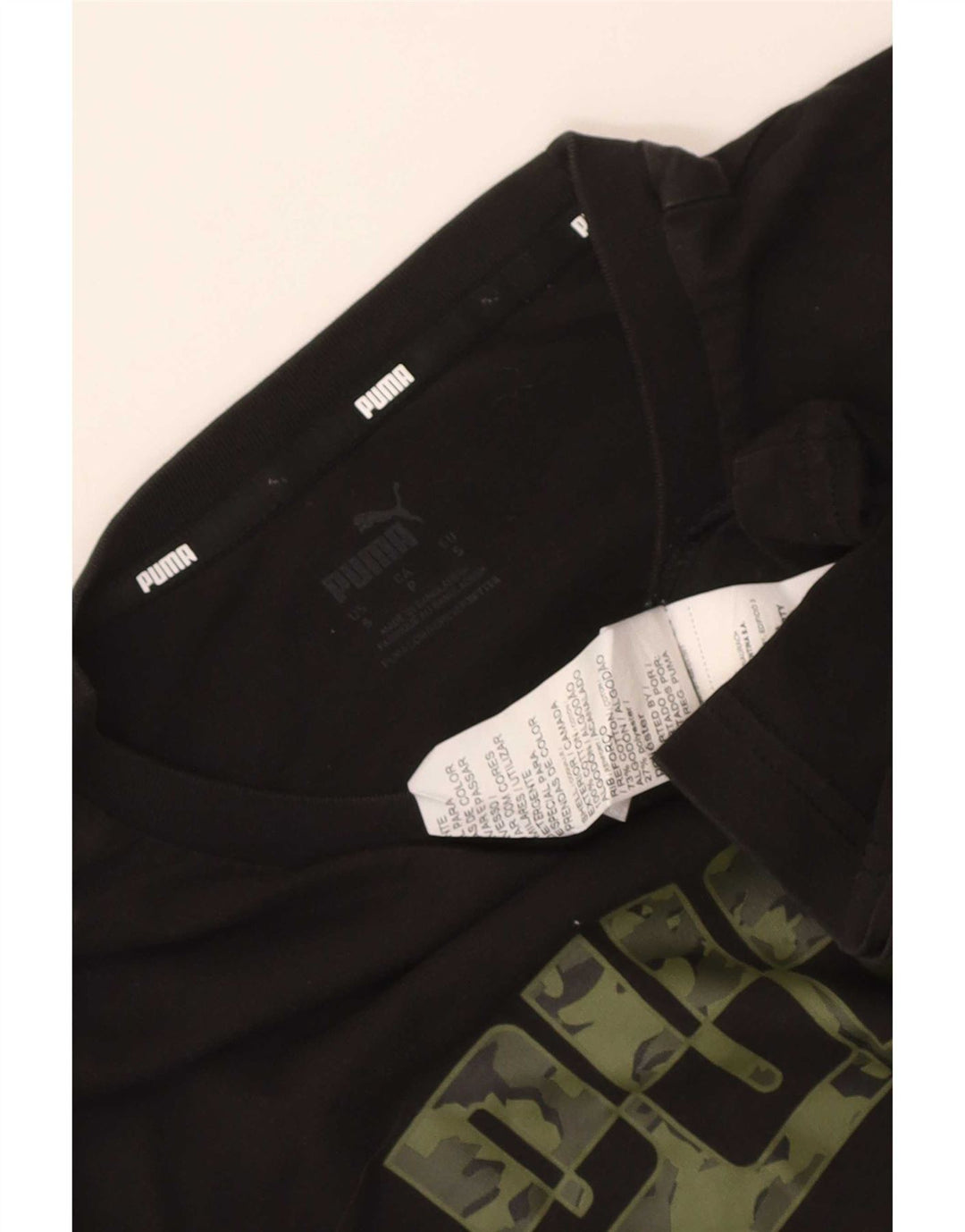 Tricou grafic Puma pentru bărbați Top mic bumbac negru