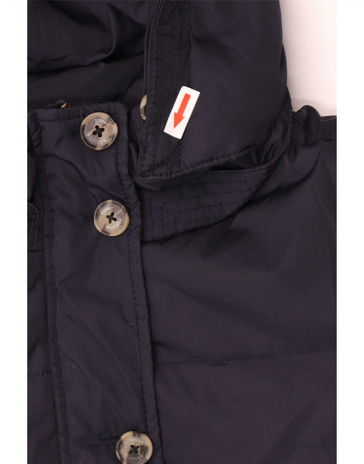 Jachetă căptușită cu glugă Tommy Hilfiger pentru femei UK 12 Poliester mediu bleumarin