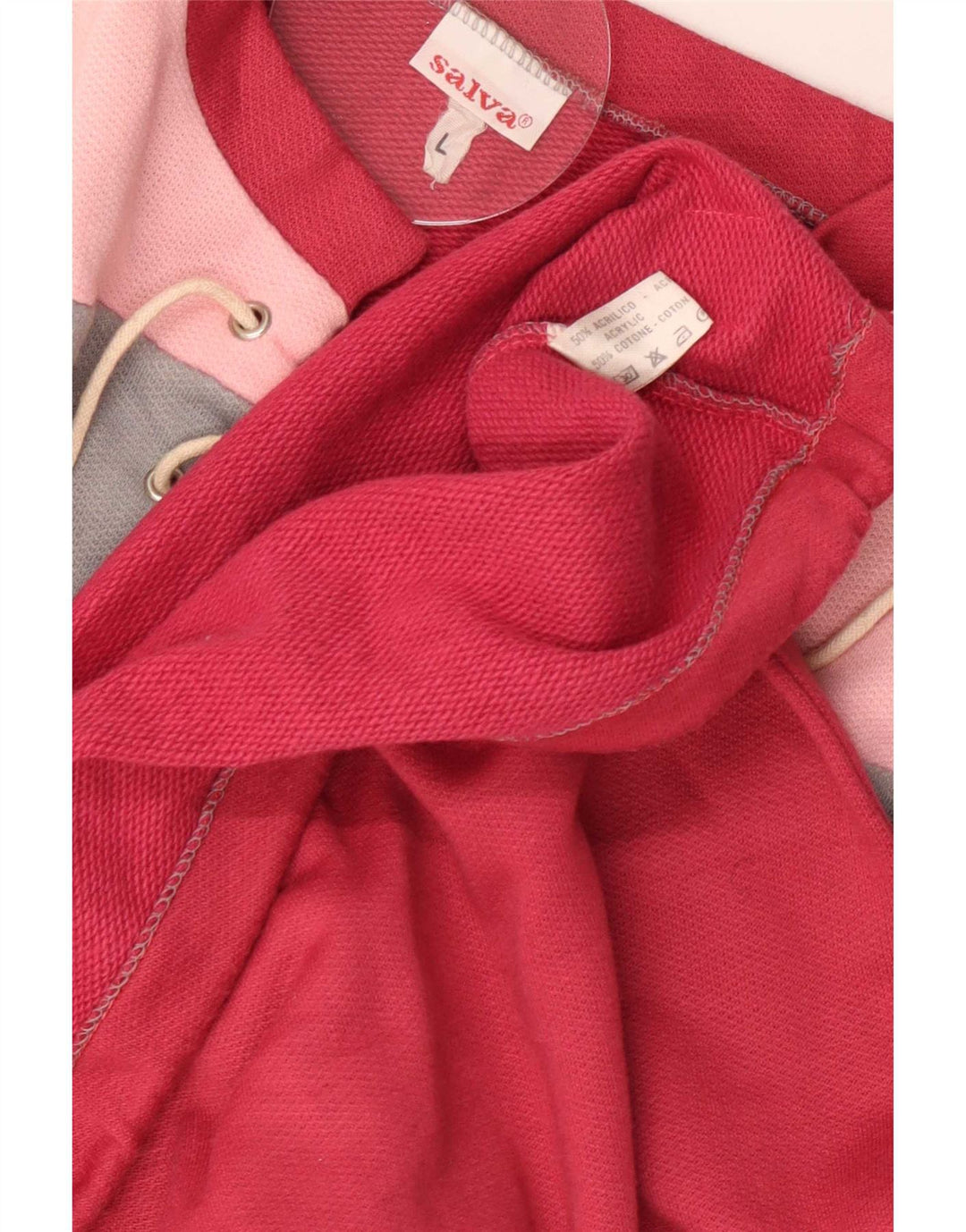 Pulover de hanorac supradimensionat vintage pentru femei UK 16 mare, roșu, bloc de culoare