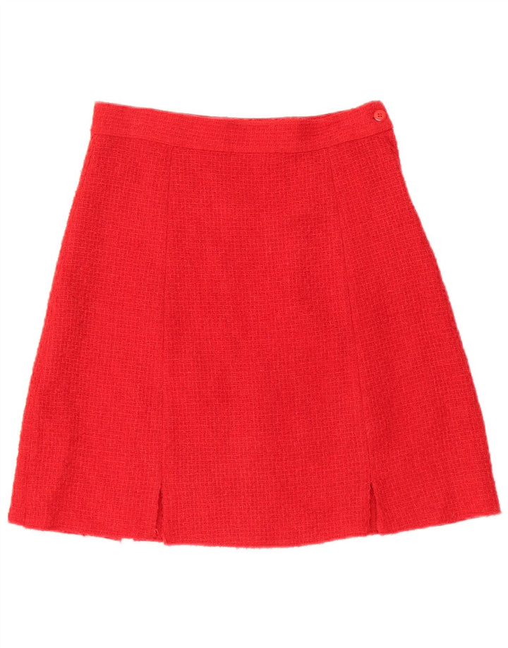 Set fuste vintage pentru femei, 4 nasturi, 2 piese UK 12 Medium W28 Lână roșie