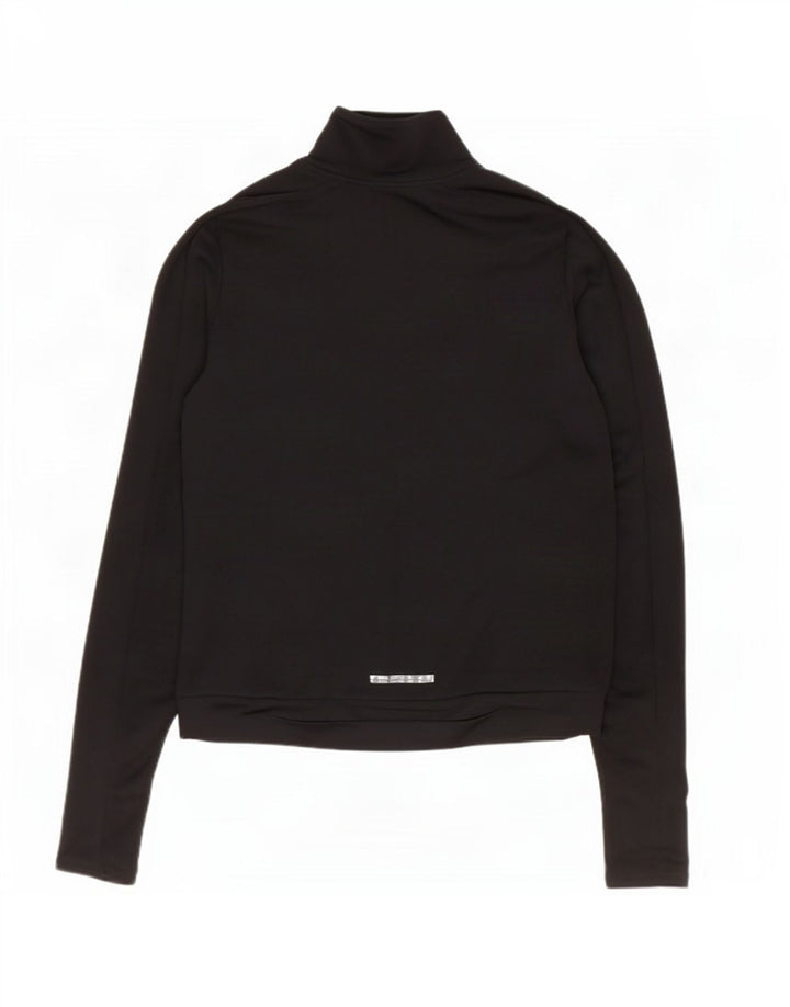 Top de trening Nike Dri Fit Zip Neck Pullover pentru femei UK 10 Small Black