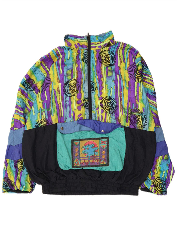 Jachetă Anorak Vintage pentru femei cu model abstract, UK 16, mare, multicoloră
