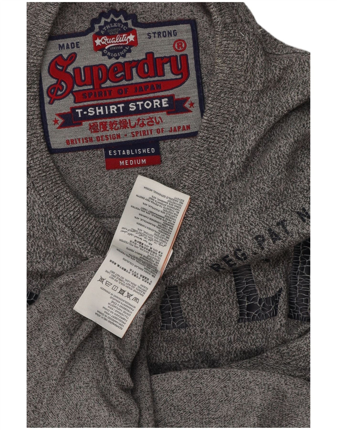 Tricou grafic pentru bărbați Superdry Top din bumbac gri mediu