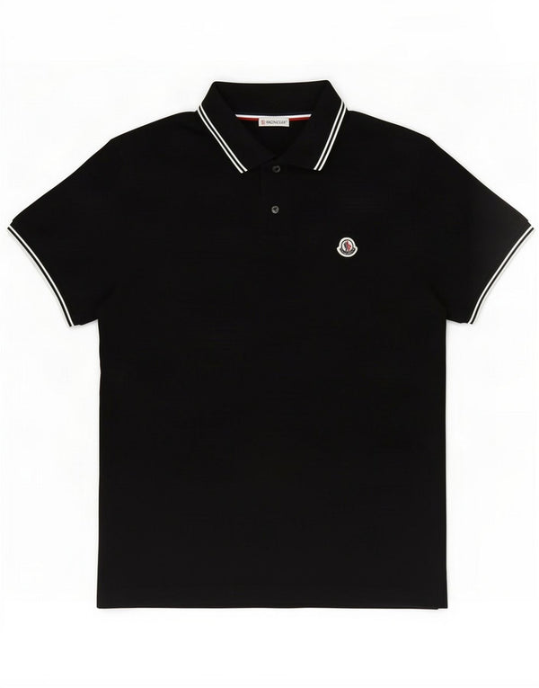 Moncler Mens Polo Shirt Medium Black Cotton