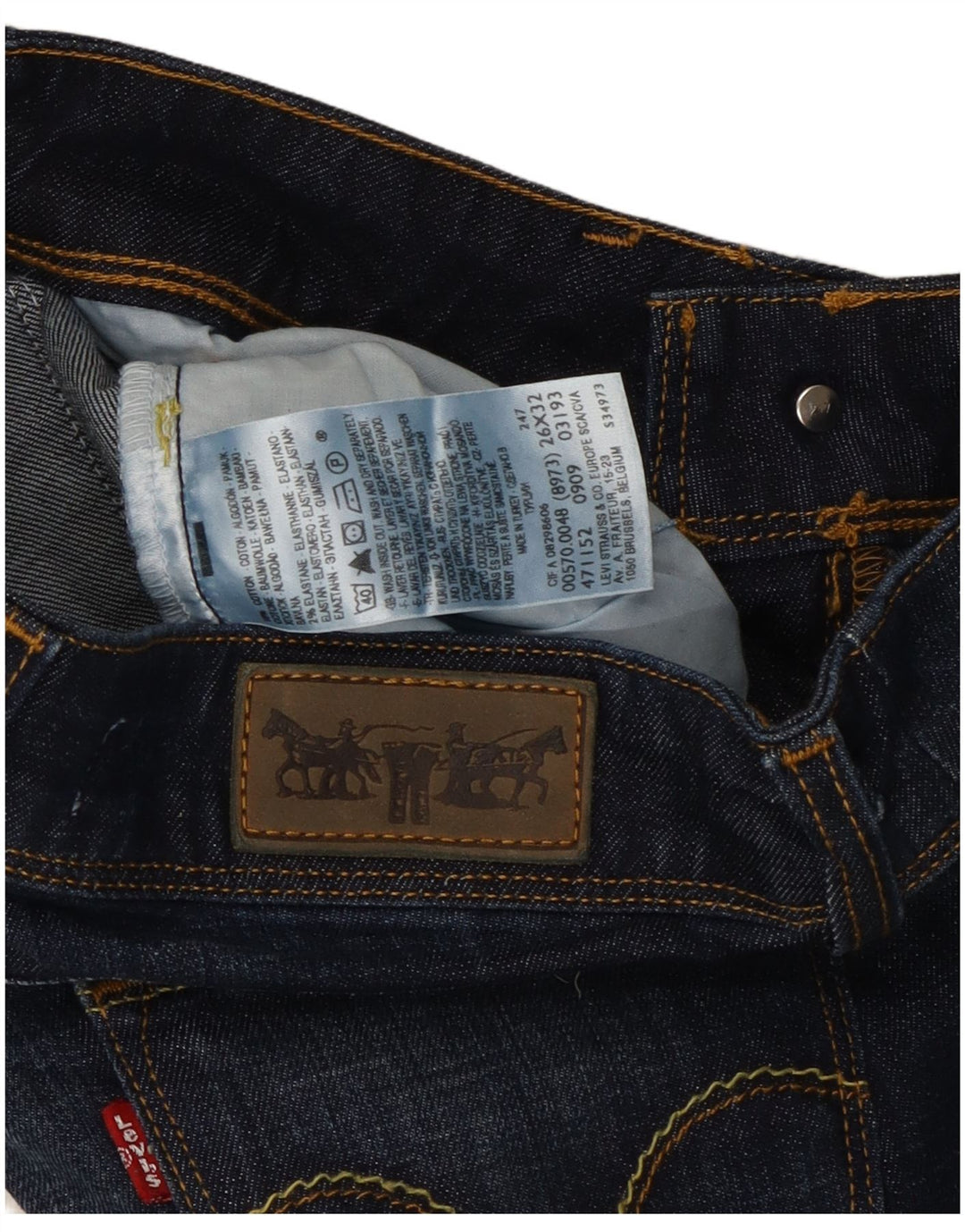 Blugi drepti 570 pentru femei Levi's W26 L32 bumbac bleumarin