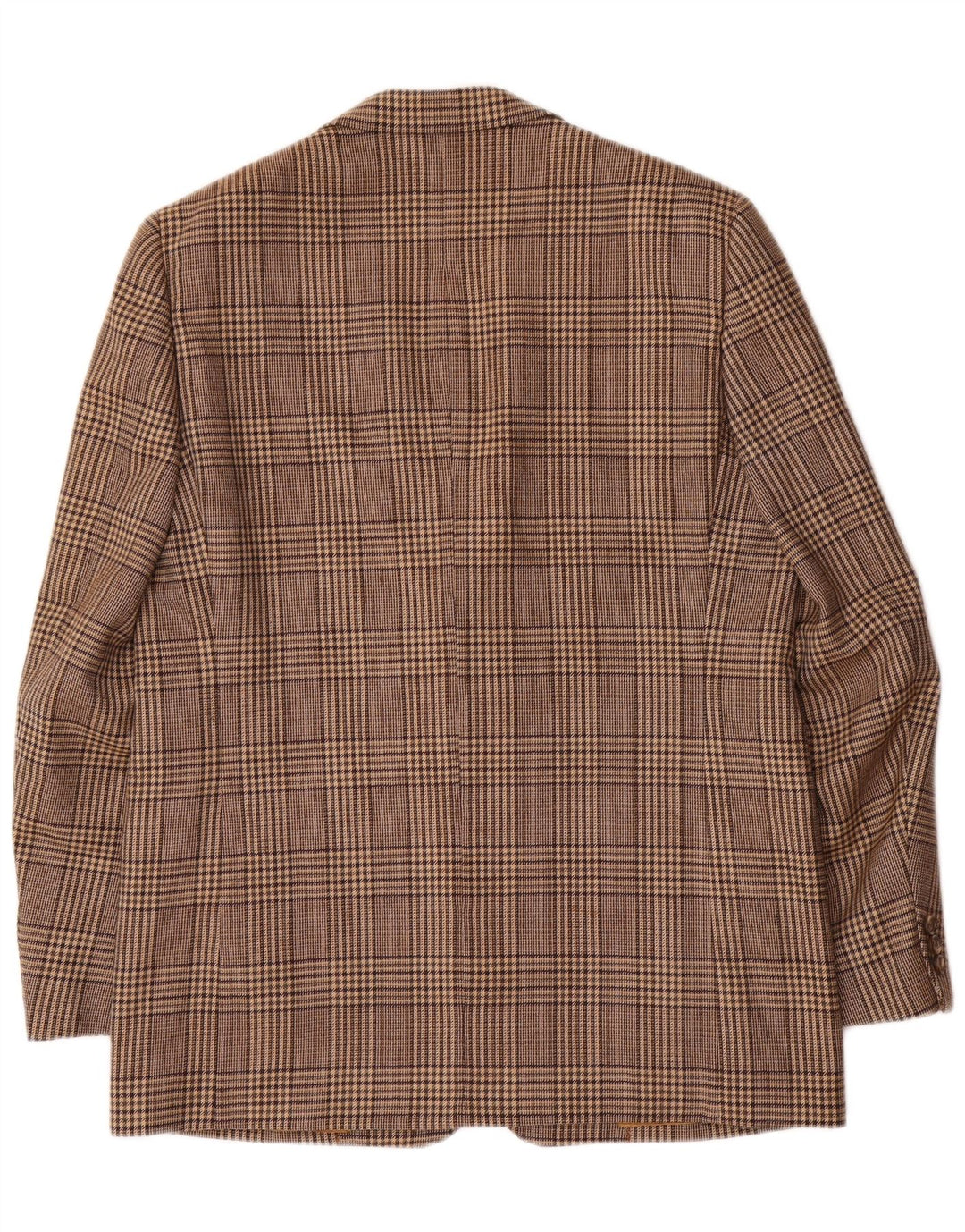 Jachetă vintage pentru bărbați cu 2 nasturi, UK 42 XL, lână cu carouri maro