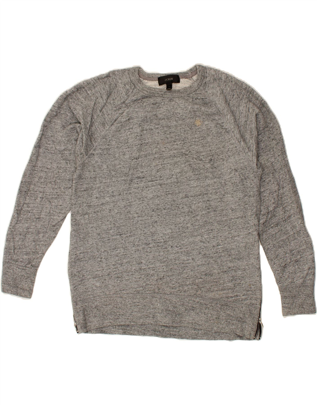 J. CREW Womens Sweatshirt Jumper UK 10 Small Grey Flecked Cotton Vintage J. Crew and Second-Hand J. Crew from Messina Hembry 