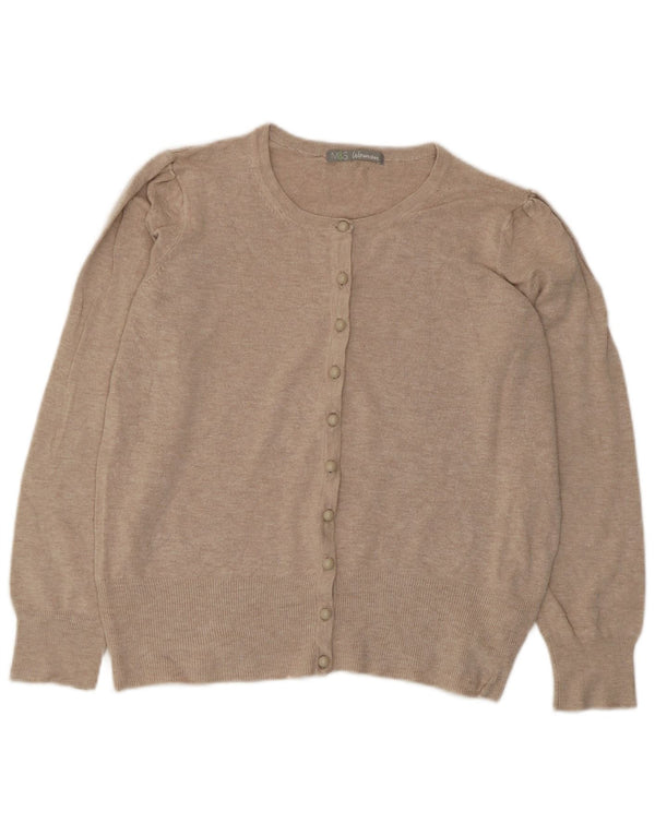 Pulover pentru femei Marks & Spencer Crop Cardigan UK 12 Medium Beige Viscose