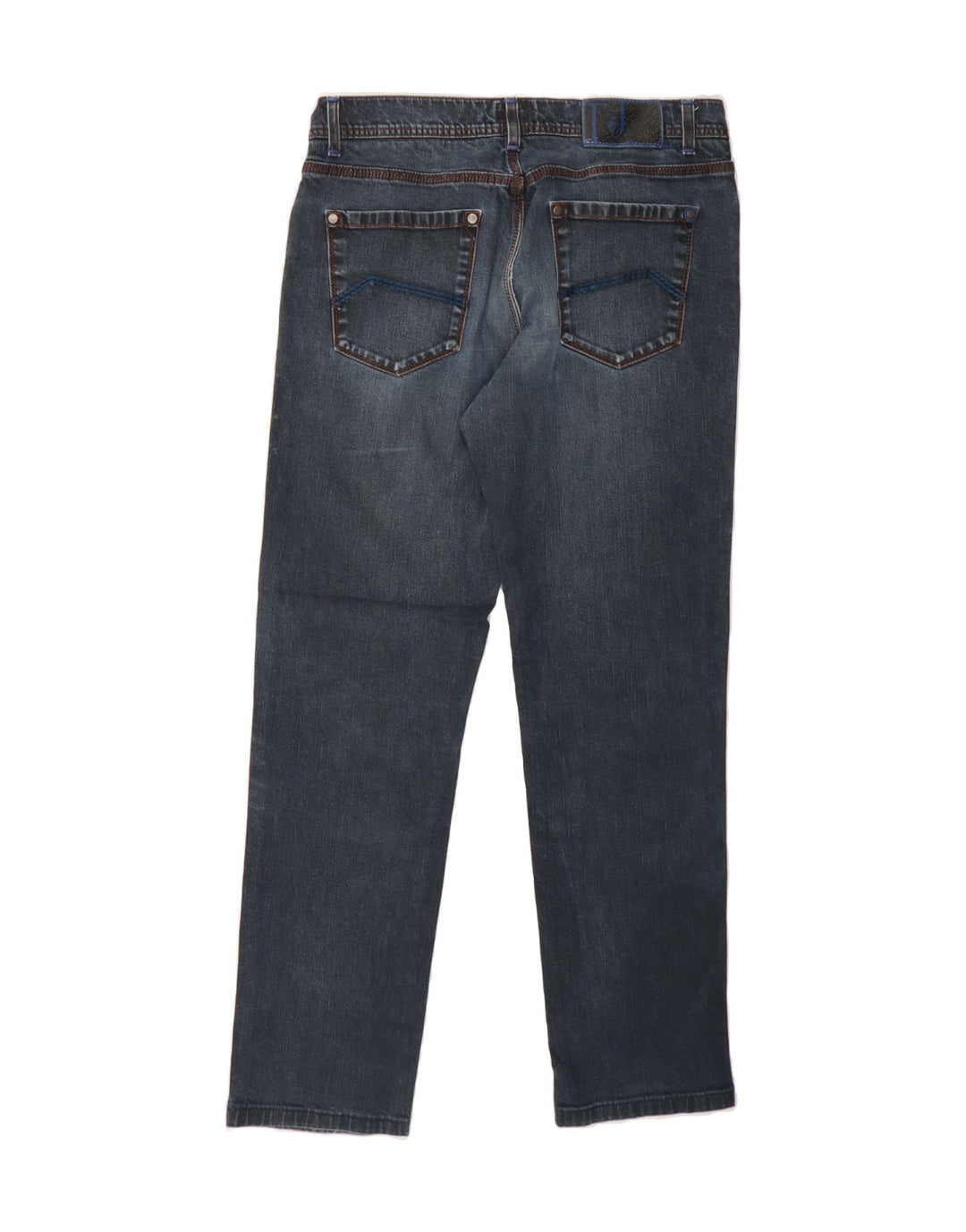 TRUSSARDI Mens Straight Jeans W36 L30 Navy Blue Cotton Vintage Trussardi and Second-Hand Trussardi from Messina Hembry 