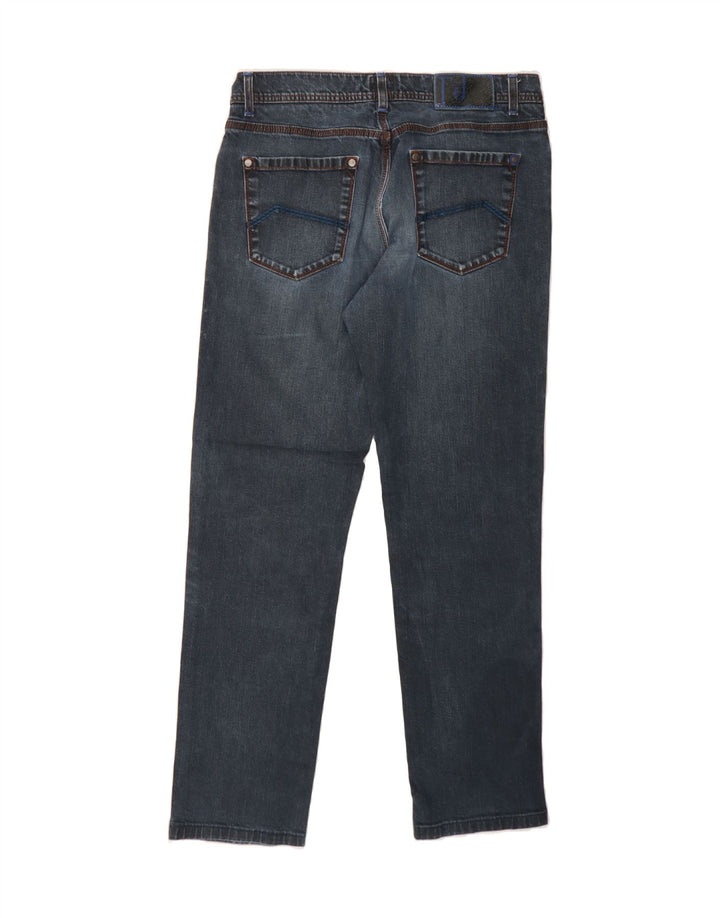 TRUSSARDI Mens Straight Jeans W36 L30 Navy Blue Cotton Vintage Trussardi and Second-Hand Trussardi from Messina Hembry 