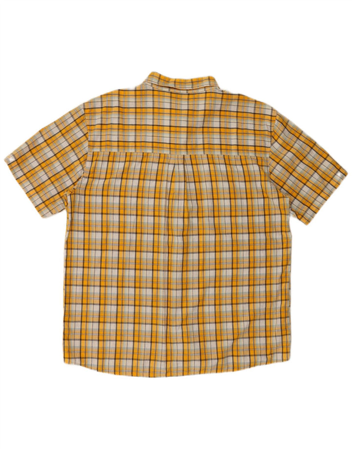 Cămașă cu mânecă scurtă pentru bărbați Wrangler 2XL, bumbac cu carouri galbene