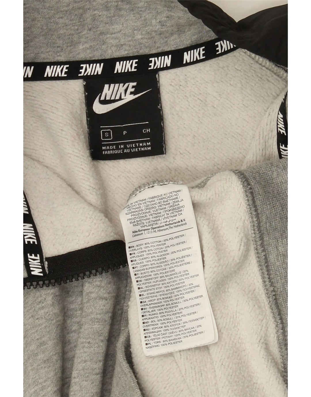 Jachetă de top pentru trening Nike pentru bărbați, bumbac color bloc, gri mic