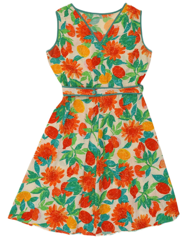 Rochie vintage pentru femei fără mâneci în linie A UK 14 Medium, multicoloră, boemă