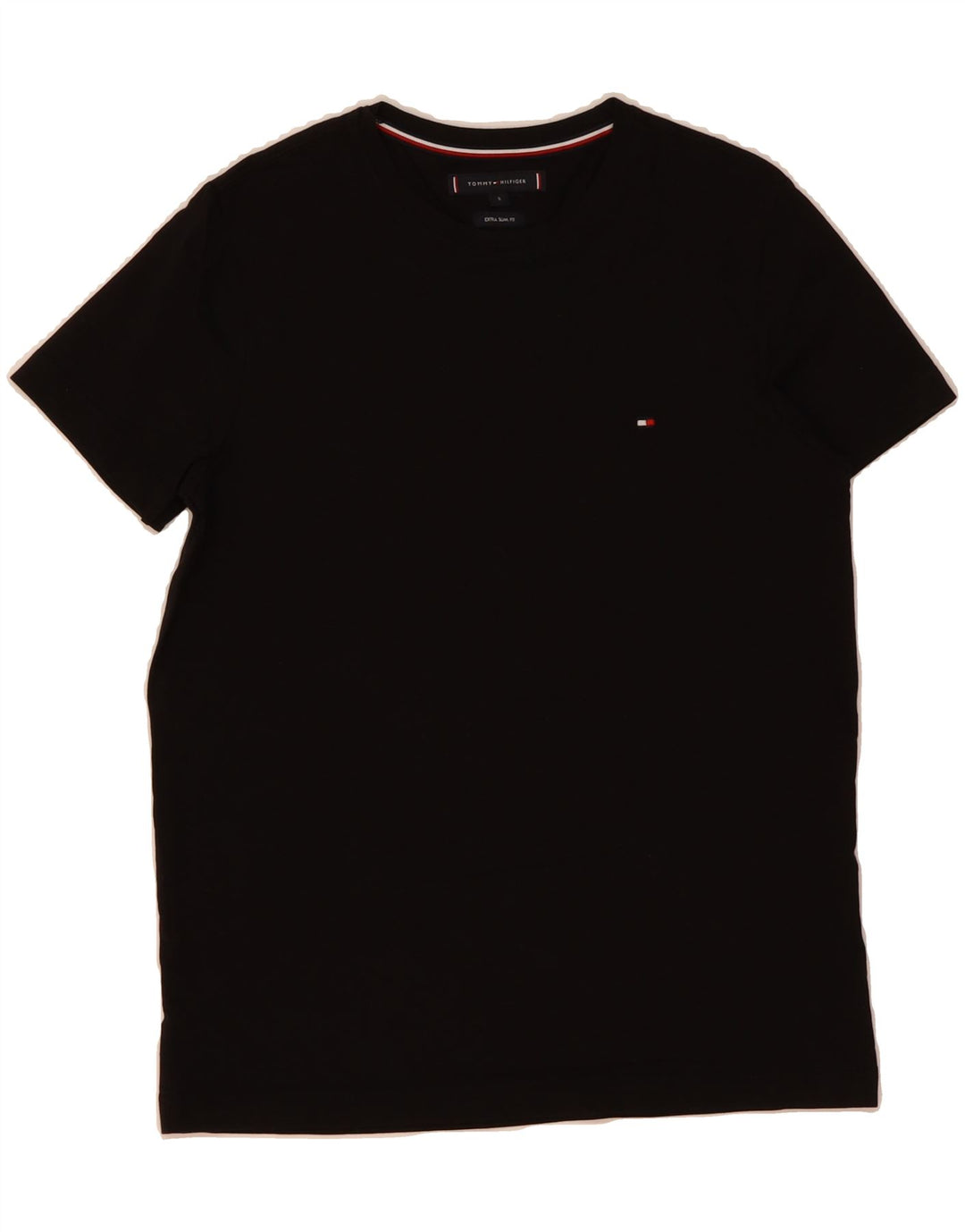 TOMMY HILFIGER Mens Extra Slim T-Shirt Top Small Black Cotton Vintage Tommy Hilfiger and Second-Hand Tommy Hilfiger from Messina Hembry 