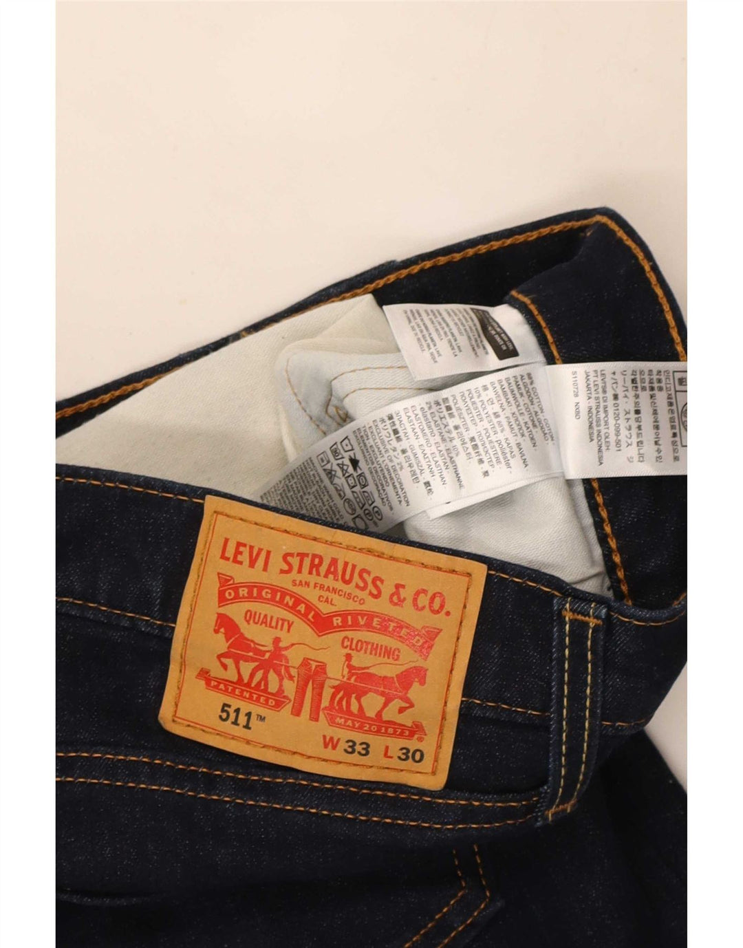 Blugi pentru bărbați Levi's 511 Slim W33 L30 Bumbac bleumarin