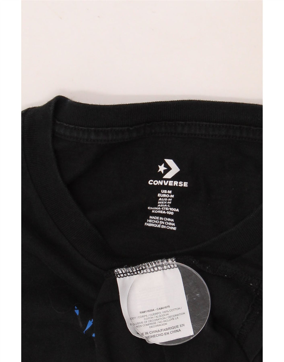 Tricou grafic CONVERSE pentru bărbați Top Medium Black Floral Bumbac