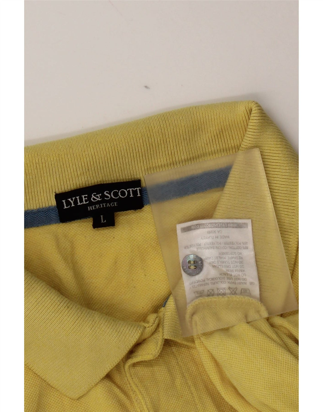 Tricou polo pentru bărbați Lyle & Scott, bumbac galben mare