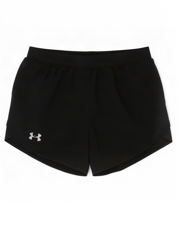 Pantaloni scurți sport Under Armour pentru femei, cu tăiere lentă, UK 10, poliester negru mic