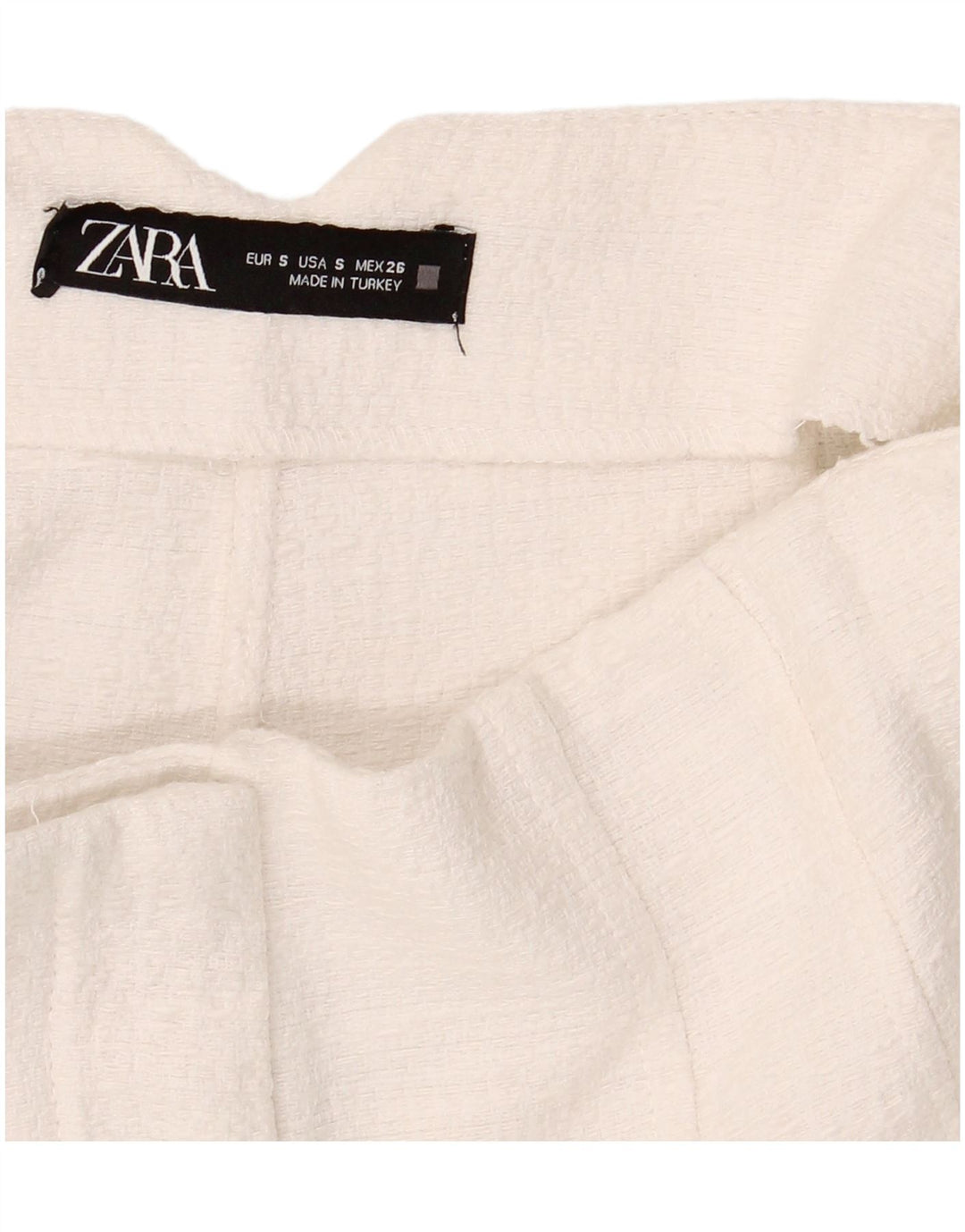 Pantaloni caldi pentru femei cu talie înaltă Zara Mici W26 Albi