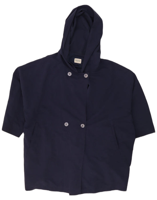 Palton dublu supradimensionat cu glugă Benetton pentru femei UK 18 XL bleumarin
