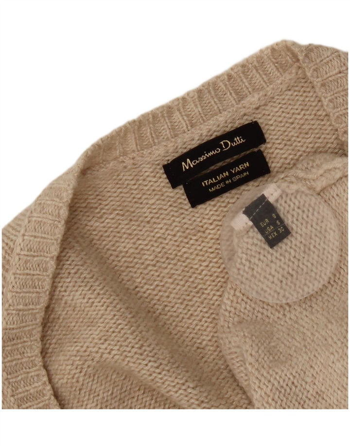 Pulover cardigan supradimensionat pentru femei Massimo Dutti UK 10 Mic Bej