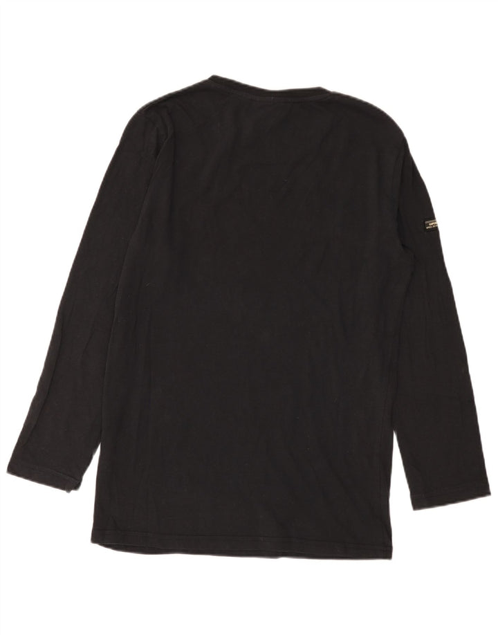 Top grafic pentru bărbați Superdry cu mânecă lungă, bumbac negru mic