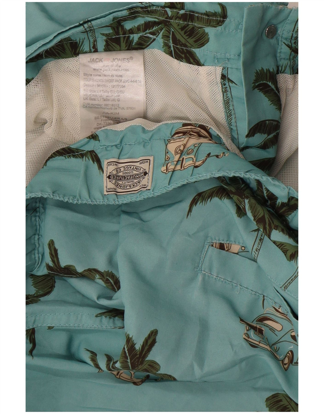 Pantaloni scurți de înot Jack & Jones pentru bărbați, mari, albastru, cu flori din poliester
