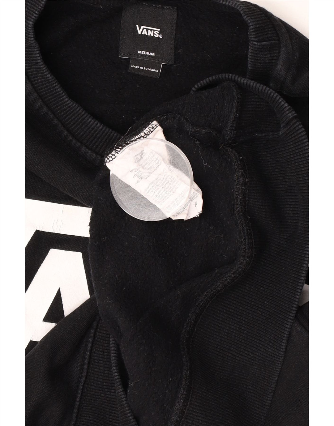 Hanorac grafic pentru bărbați Vans Pulover mediu bumbac negru