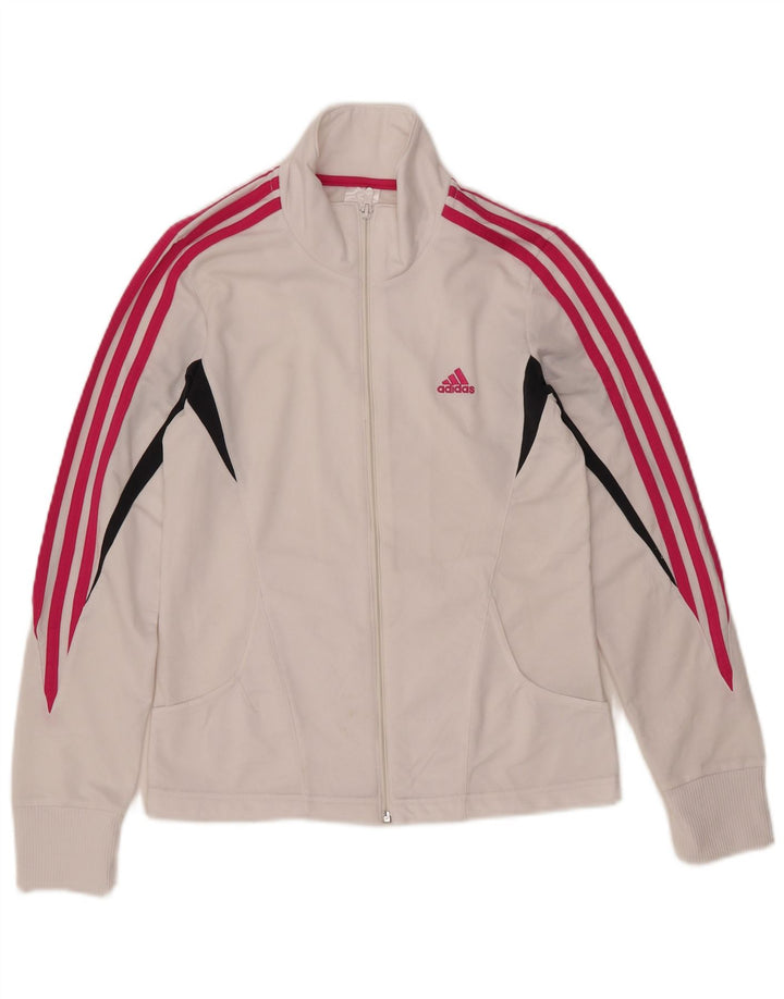 Jachetă de trening pentru femei ADIDAS UK 12 Medium White Colorblock