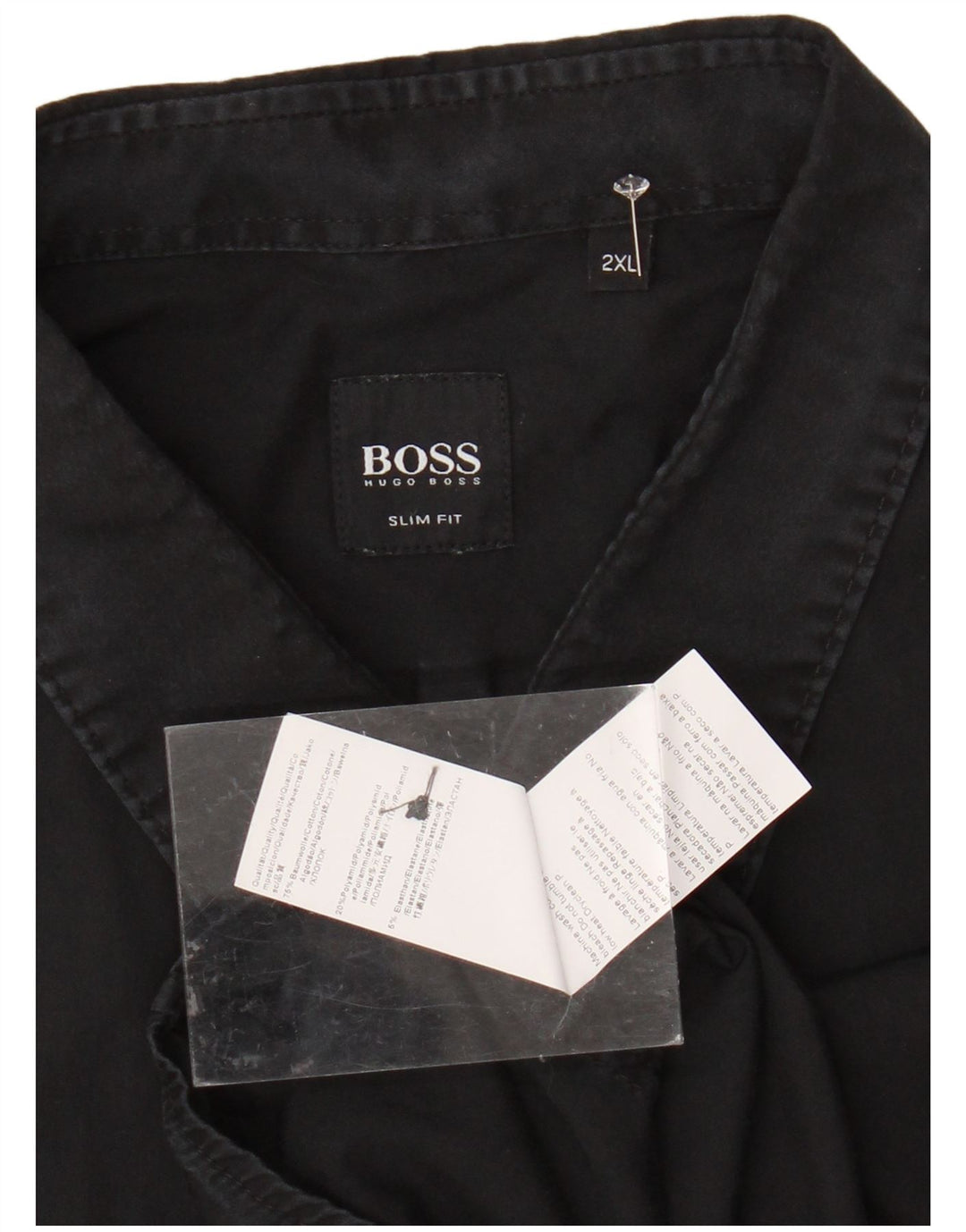 Cămașă pentru bărbați HUGO BOSS Slim Fit 2XL bumbac negru