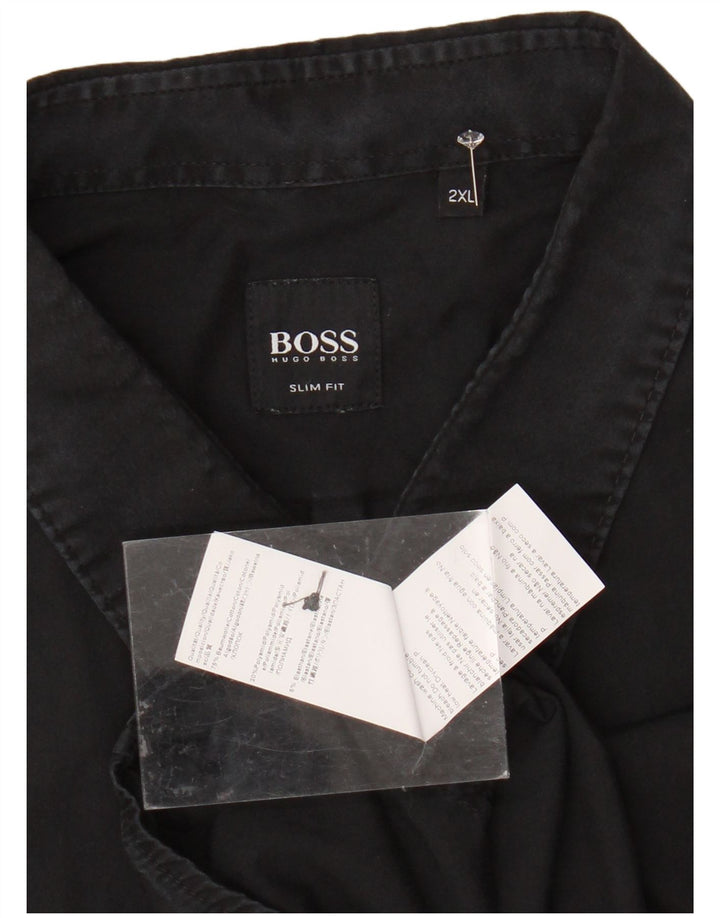 Cămașă pentru bărbați HUGO BOSS Slim Fit 2XL bumbac negru