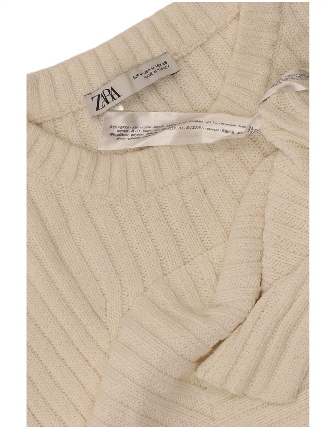 Vesta pentru femei Zara UK 12 Bumbac alb mediu
