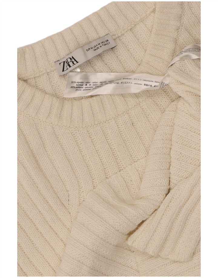 Vesta pentru femei Zara UK 12 Bumbac alb mediu