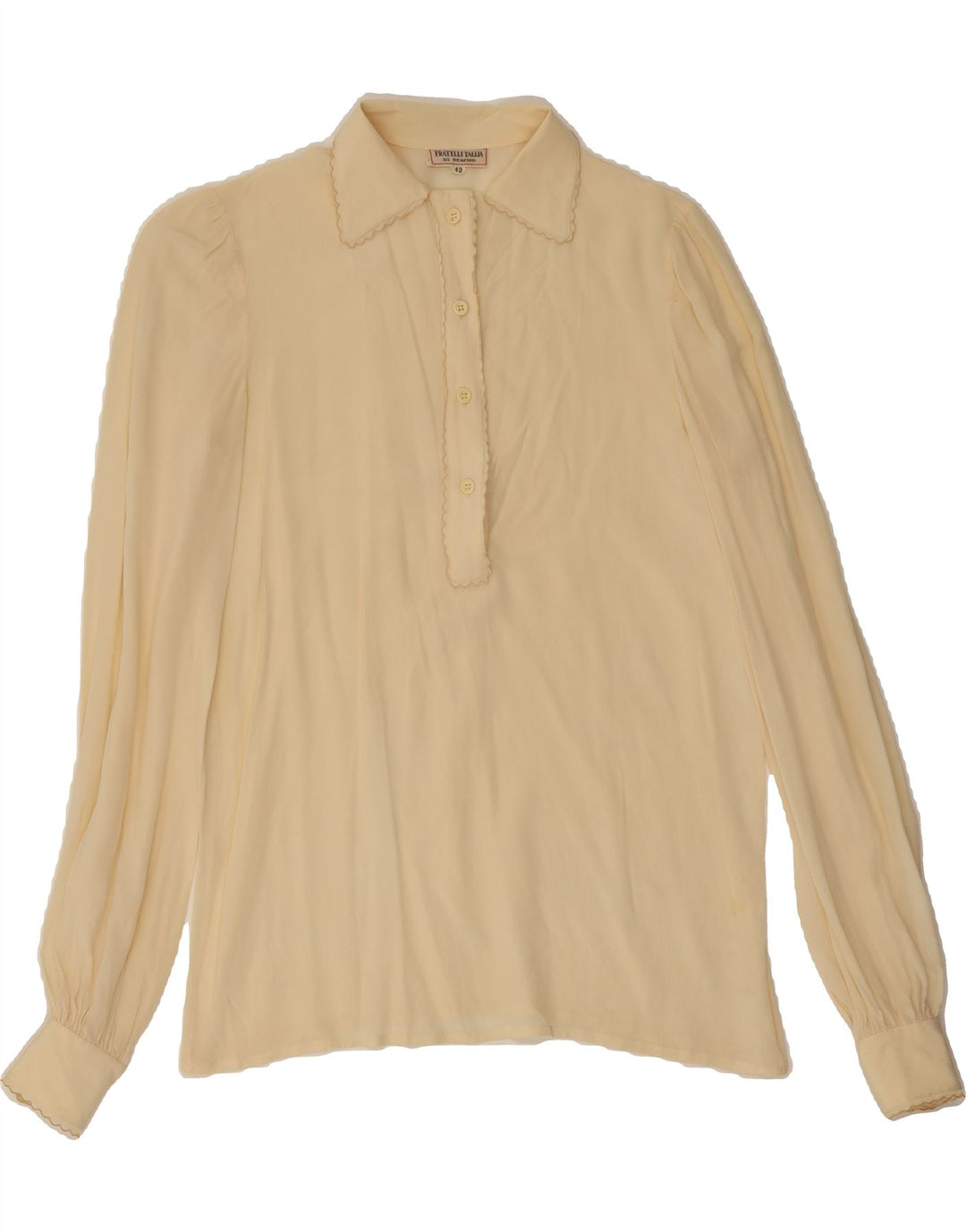 VINTAGE Womens Pullover Shirt Blouse IT 42 Medium Yellow Vintage Vintage and Second-Hand Vintage from Messina Hembry 