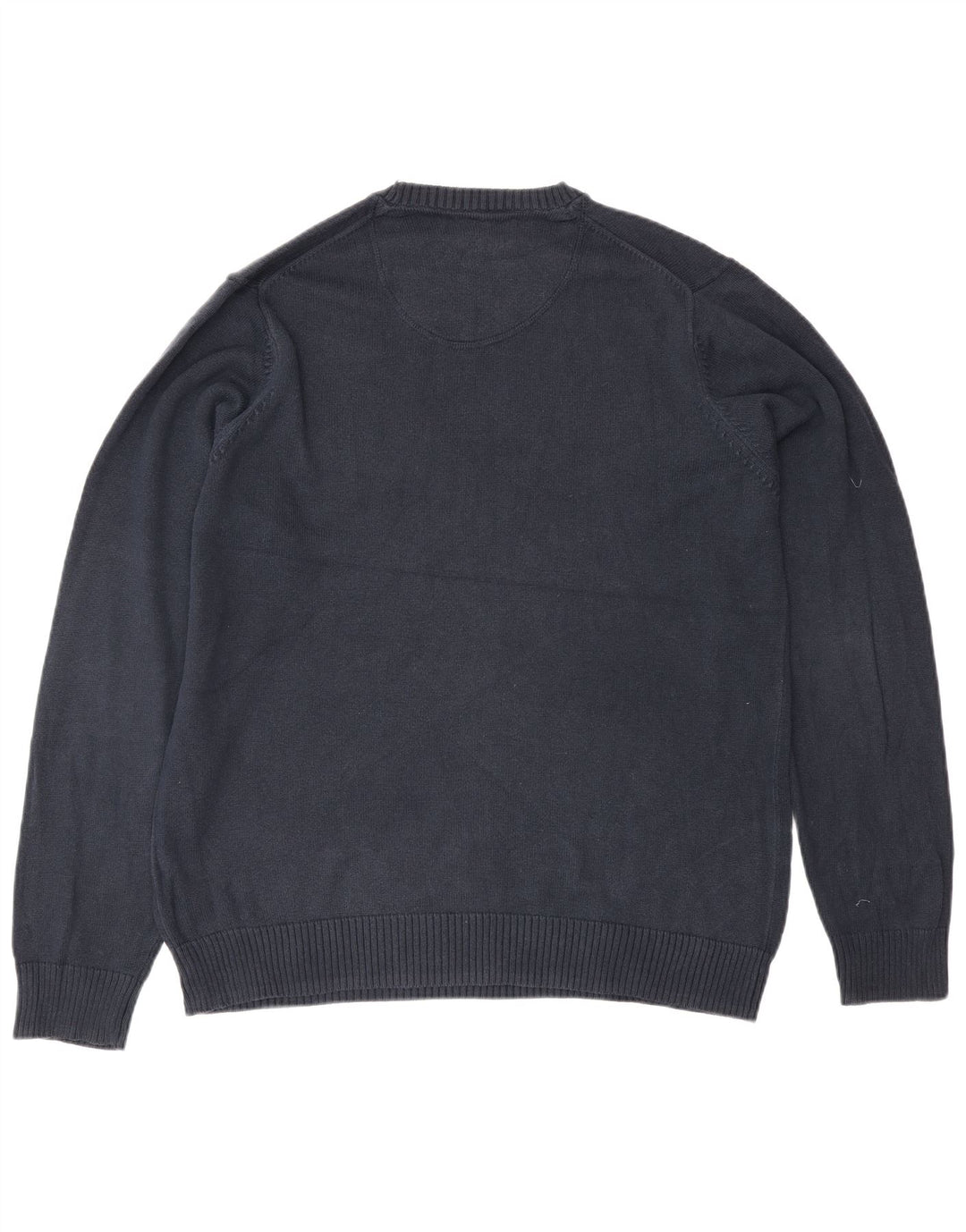 Pulover pentru bărbați Marks & Spencer cu gât crew pulover mediu din bumbac bleumarin