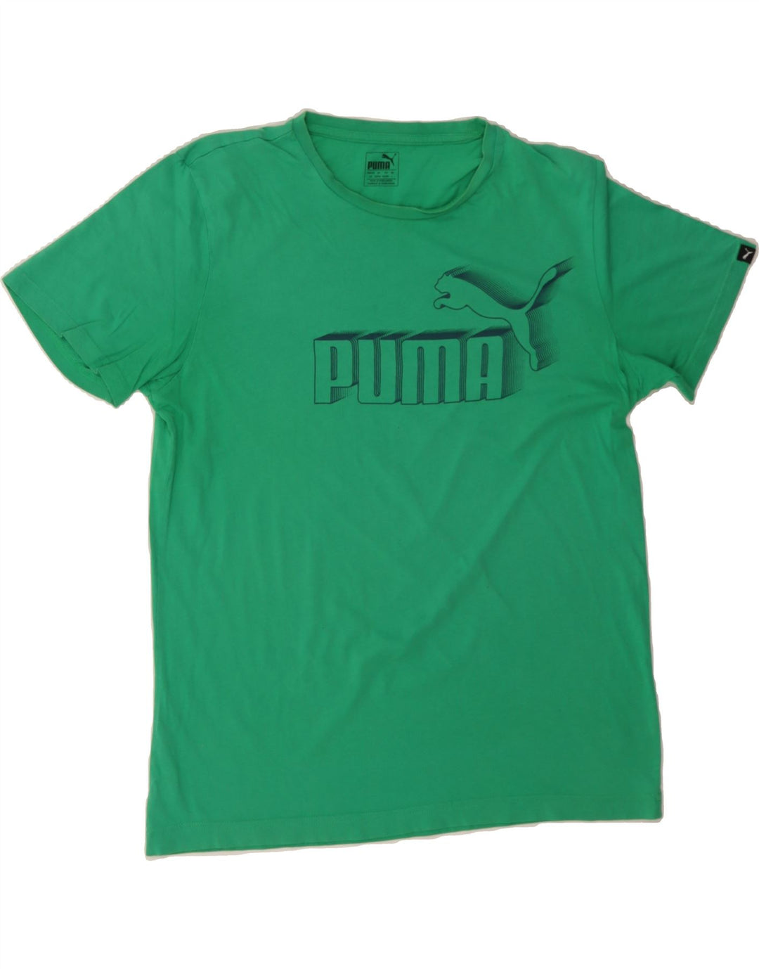 PUMA Mens Graphic T-Shirt Top Large Green Vintage Puma and Second-Hand Puma from Messina Hembry 