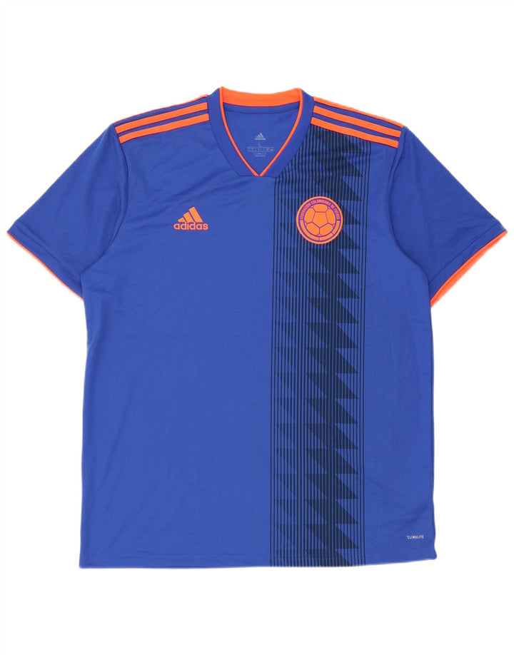 Tricou cu grafic Climalite Adidas pentru bărbați Top mare, albastru, poliester geometric