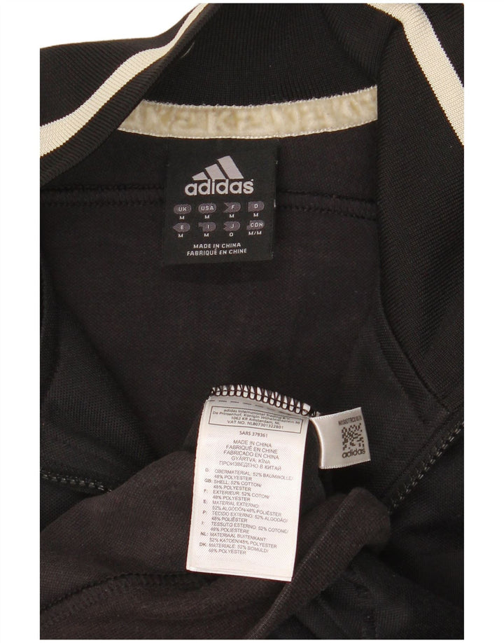 Jachetă de trening pentru bărbați Adidas, bumbac mediu negru