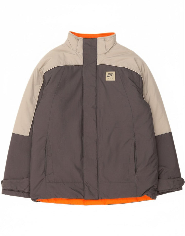 NIKE Boys Padded Jacket 12-13 Years Large Grey Colourblock Nylon