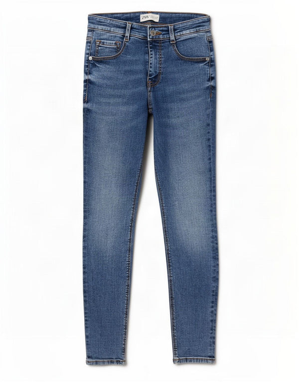Blugi skinny dama Zara EU 36 XS W26 L27 Albastru Bumbac