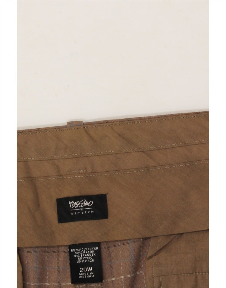 MOSSIMO Womens Stretch Capri Trousers US 20 3XL W40 L24 Brown Check Vintage Mossimo and Second-Hand Mossimo from Messina Hembry 