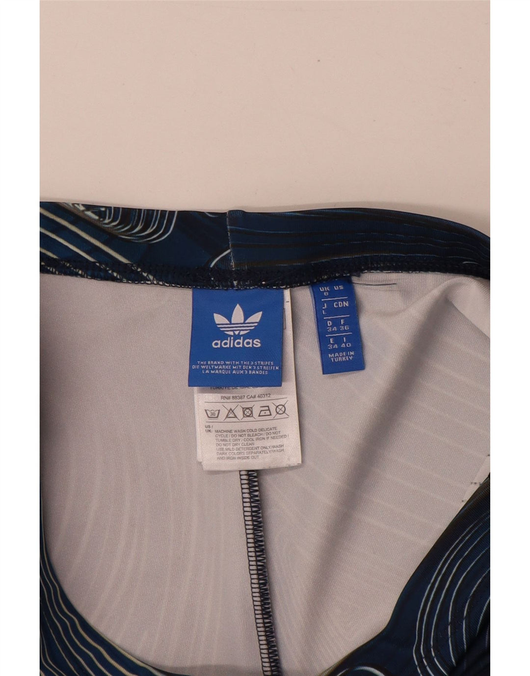 Leggings cu model abstract pentru femei Adidas UK 8 Poliester bleumarin mic
