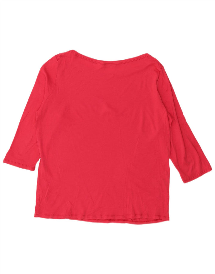 BENETTON Top pentru femei cu mâneci 3/4 UK 14 Large Red