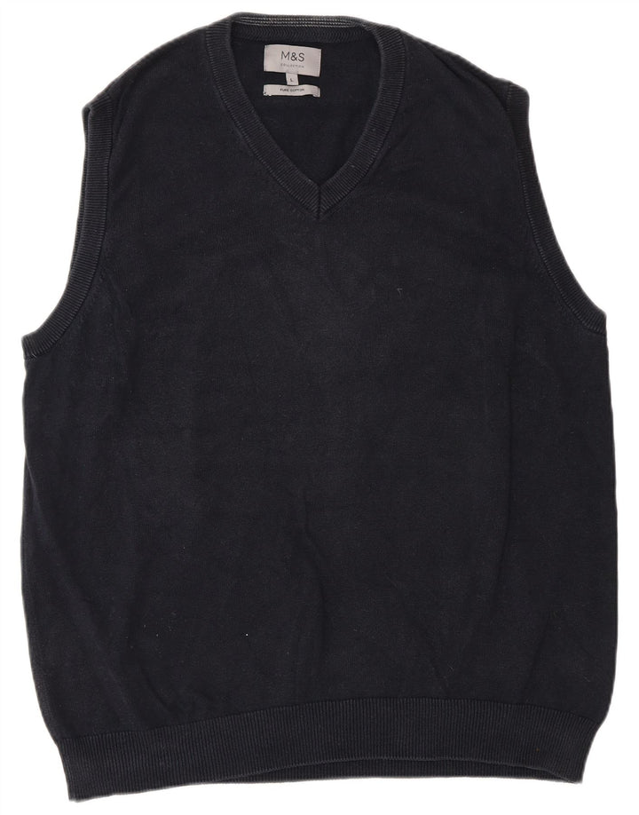 Marks & Spencer Vestă pentru bărbați Tank Top mare, bleumarin, bumbac