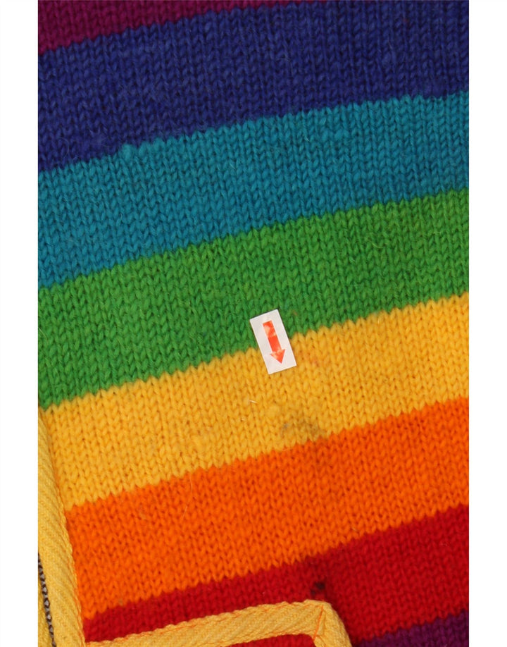 Pulover Cardigan Vintage pentru Damă UK 12 Mediu Multicolor Colorat