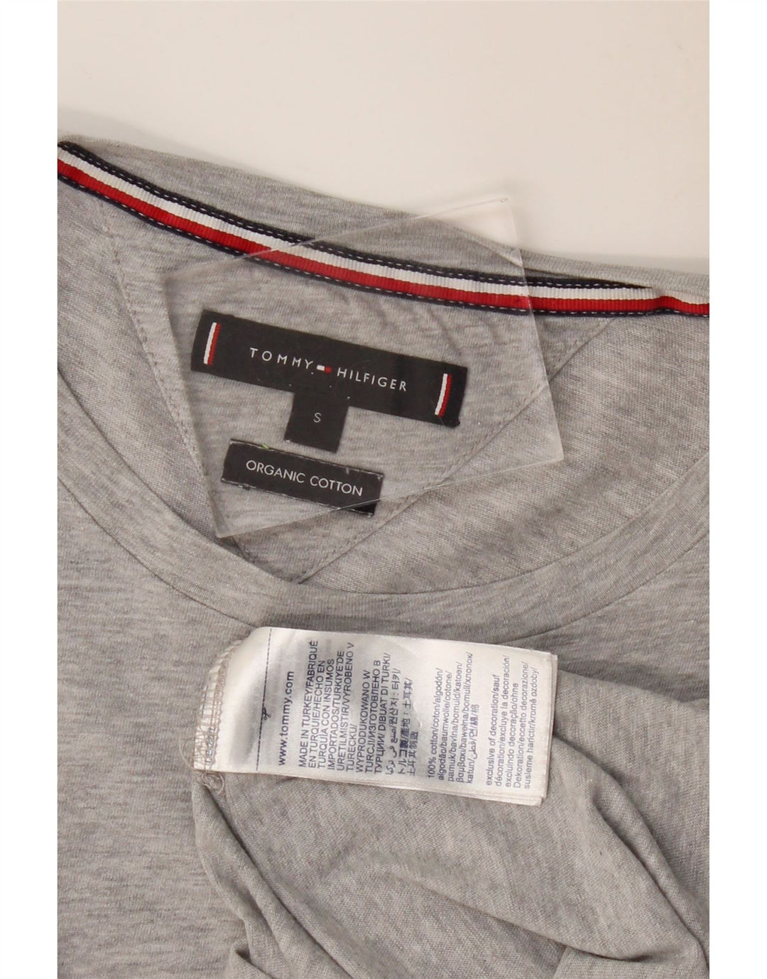 TOMMY HILFIGER Tricou grafic pentru bărbați Top mic, gri, bumbac color bloc