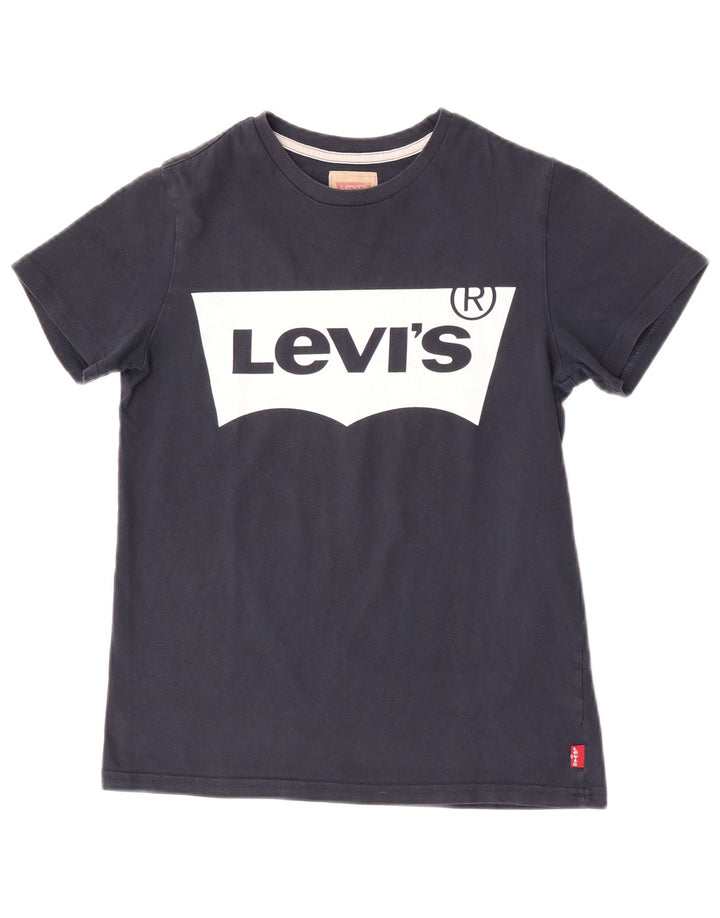 Tricou cu grafic normal pentru băieți Levi's Top 13-14 ani Logo bleumarin