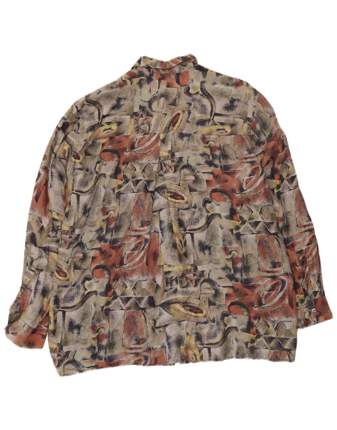 NOU FAST Cămașă pentru bărbați cu model abstract Mărimea 41/42 Mătase mare multicoloră